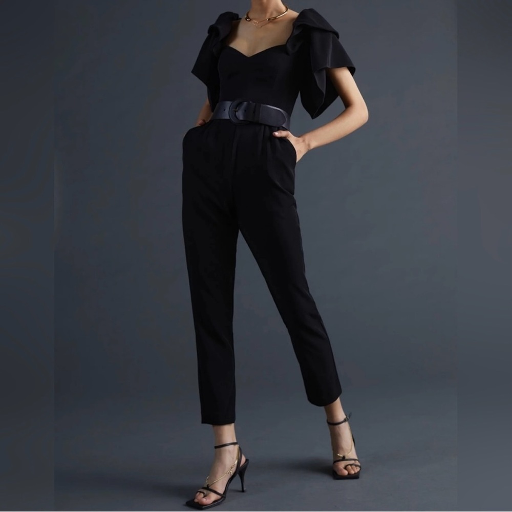 NWT Boskemper x Anthhropogie Noir Black Lilian Jumpsuit Medium